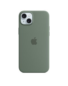 Чехол накладка Silicone Case with MagSafe для смартфона iPhone 15 Plus силикон микрофибра зеленый MT Apple