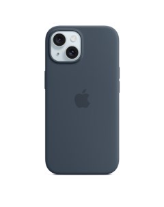 Чехол накладка Silicone Case with MagSafe для смартфона iPhone 15 силикон микрофибра темно синий MT0 Apple