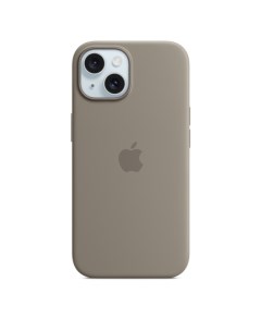 Чехол накладка Silicone Case with MagSafe для смартфона iPhone 15 силикон микрофибра светло коричнев Apple