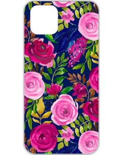 Чехол-накладка Gresso Air для смартфона Samsung Galaxy A03, термопластичный полиуретан (TPU), прозрачный/рисунок цветы (GR17AAAE9200)