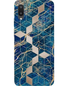 Чехол накладка Meridian для смартфона Samsung Galaxy A02 термопластичный полиуретан TPU синий блестк Gresso