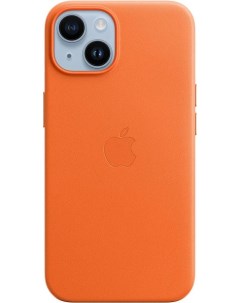 Чехол накладка Leather Case для смартфона iPhone 14 кожа оранжевый MPP83ZM A Apple