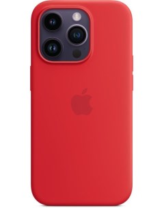 Чехол накладка Silicone Case with MagSafe для смартфона iPhone 14 Pro силикон микрофибра красный MPT Apple