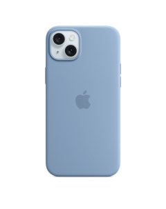 Чехол накладка Silicone Case with MagSafe для смартфона iPhone 15 Plus силикон микрофибра светло син Apple