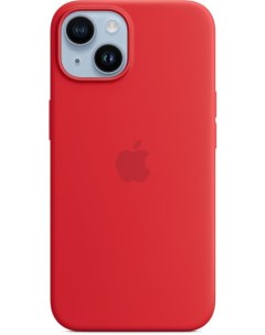 Чехол накладка Silicone Case with MagSafe для смартфона iPhone 14 силикон микрофибра красный MPRW3FE Apple