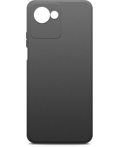 Чехол накладка для смартфона Realme C30 C30s силикон микрофибра черный 71527 Borasco
