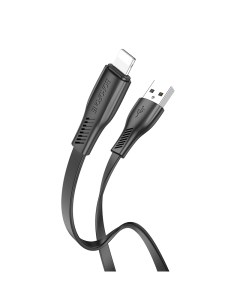 Кабель USB Lightning 8 pin плоский 2 4А 1 м черный BX85 Auspicious 6974443387070 Borofone