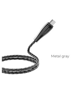 Кабель USB Micro USB 2 4А 1 2 м серый Metal armor U56 Hoco