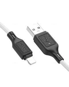 Кабель USB(Am)-Lightning 8-pin(M), быстрая зарядка, 2.4А, 1 м, белый, HOCO Cool X90 (6931474788412) Hoco
