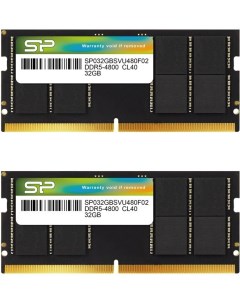Комплект памяти DDR5 SODIMM 64Gb 2x32Gb 4800MHz CL40 1 1V SP064GBSVU480F22 Retail Silicon power