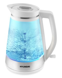 Чайник HYK G3037 1 9л 3 кВт пластик стекло белый Hyundai