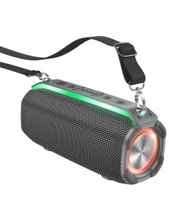 Портативная акустика HC23 10 Вт FM microSD Bluetooth подсветка серый Hoco