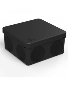 Коробка распределительная квадратная 10 см x 10 см глубина 5 см наружный монтаж IP66 вводов 8 черный Промрукав