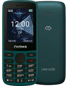 Мобильный телефон A250 2 4 320x240 TFT Unisoc T107 48Mb RAM 128Mb 3G 4G BT 2 Sim 1200 мА ч USB Type  Digma