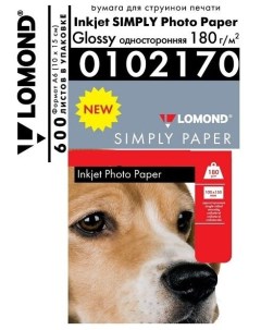 Фотобумага 10x15 180 г м глянцевая 600 листов односторонняя 0102170 для струйной печати Lomond