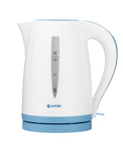 Чайник VT 7031 1 7л 2 2 кВт термостойкий пластик белый голубой Vitek