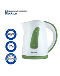 Чайник Bt KT1706P 1 7л 2 2 кВт пластик белый зеленый Blackton