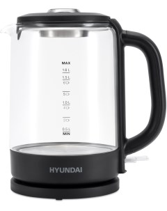 Чайник HYK G3402 1 7л 2 2 кВт пластик стекло черный Hyundai