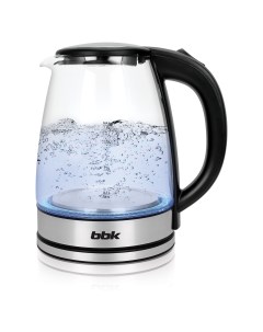 Чайник EK1813G 1 8л 2 кВт пластик стекло металл черный серебристый Bbk