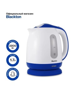 Чайник Bt KT1701P 1 7л 2 2 кВт пластик белый голубой Blackton