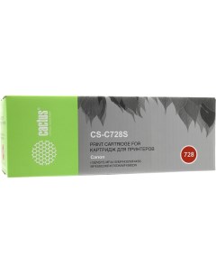 Набор картриджей лазерный Cactus CS-C728S-2 (728), черный, 2100 страниц, 2 шт., совместимый для Canon i-SENSYS MF-4410 / 4430 / 4450 / 4550 / 4570 / 4580