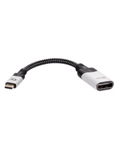 Переходник адаптер USB Type C m DisplayPort f быстрая зарядка 15 см черный серый CU422MV 8K Vcom