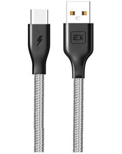 Кабель USB Type C m USB 2 0 A m 1 м серый EX K 499 Exployd