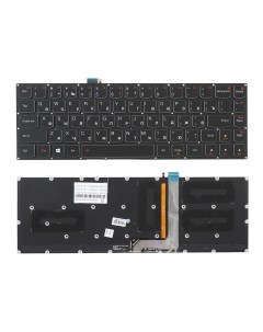 Клавиатура для ноутбука Lenovo Yoga 3 Pro 13 черная без рамки с подсветкой Azerty