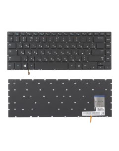 Клавиатура для ноутбука Samsung NP370R4E черная без рамки с подсветкой Azerty