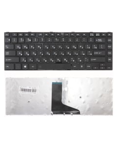 Клавиатура для ноутбука Toshiba Satellite C40 черная с черной рамкой Azerty