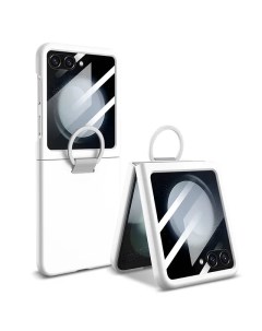 Чехол для Samsung Galaxy Z Flip 5 белый противоударный Uv-glass