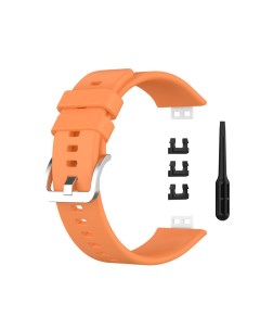 Ремешок силиконовый для смарт часов Huawei Watch Fit оранжевый Axiver