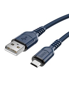 Дата кабель USB 2 4A для micro USB X59 нейлон 2м Blue Hoco