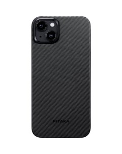 Чехол MagEZ Case 4 Compatible с Magsafe для iPhone 15 кевлар чёрно серый KI1501 Pitaka