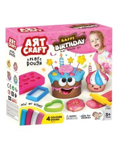 Набор для лепки День рождения тесто 4 цвета по 50 г в коробке 3683 Aяt craft