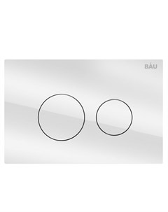 Кнопка смыва из стекла BAU Dream Q00010 дизайнерская белая Bauedge