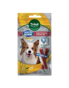 Лакомство для собак Dental Norm с витаминами Палочки жевательные 75 г Триол