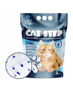 Наполнитель туалетов для кошек антибактериальный силикагелевый 3 8 л Cat step