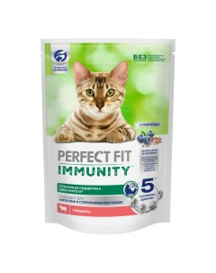 Сухой корм для кошек Immunity говядина семена льна голубика 580 г Perfect fit
