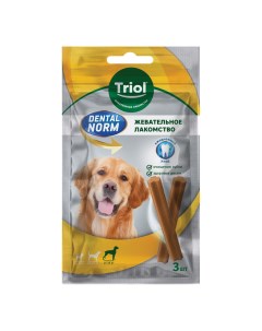 Лакомство для собак Dental norm Палочки жевательные 3 шт по 120 г Триол