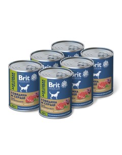 Консеры для собак Premium говядина и сердце 8 шт по 850 г Brit*