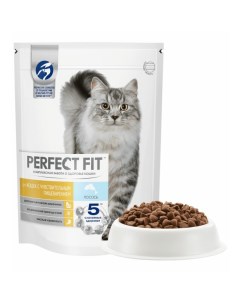 Сухой корм для кошек Sensitive при чувствительном пищеварении с лососем 2 5 кг Perfect fit