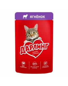 Влажный корм для кошек с ягненком 75 г Darling