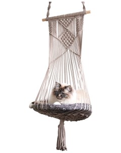 Домик лежак для кошек в скандинавском стиле бежевый 35x180 см Зоо няня