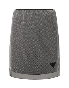 Шелковая юбка с отделкой стразами Prada