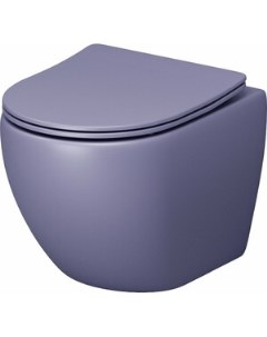 Унитаз подвесной безободковый Color с сиденьем микролифт фиолетовый матовый GR 4455LIMS Grossman