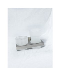 Стакан для ванной Items двойной брашированная сталь стекло матовое 2828 2 09 00 Tiger