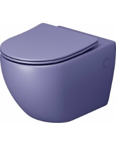 Унитаз подвесной безободковый Color с сиденьем микролифт фиолетовый матовый GR 4411LIMS Grossman