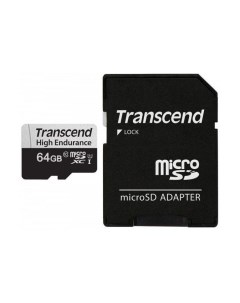 Карта памяти microSD 64GB TS64GUSD350V w adapter Transcend