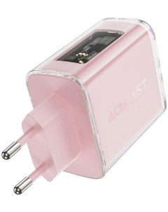 Зарядное устройство сетевое A45 Sparkling series PD65W GaN 2 USB C USB A charger EU Цвет нежно розов Acefast